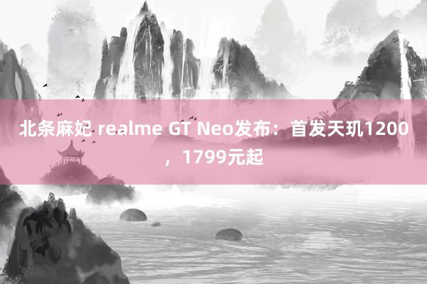 北条麻妃 realme GT Neo发布：首发天玑1200，1799元起