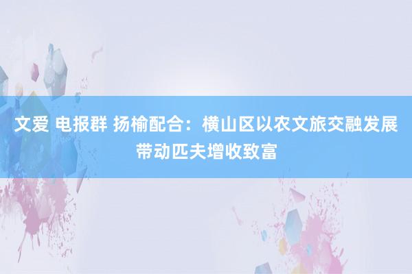 文爱 电报群 扬榆配合：横山区以农文旅交融发展带动匹夫增收致富