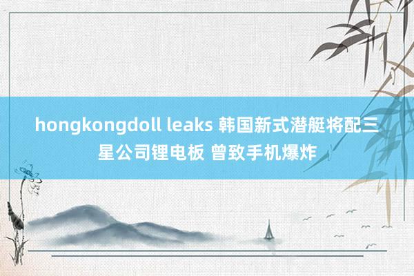 hongkongdoll leaks 韩国新式潜艇将配三星公司锂电板 曾致手机爆炸