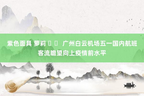 紫色面具 萝莉 		 广州白云机场五一国内航班客流瞻望向上疫情前水平