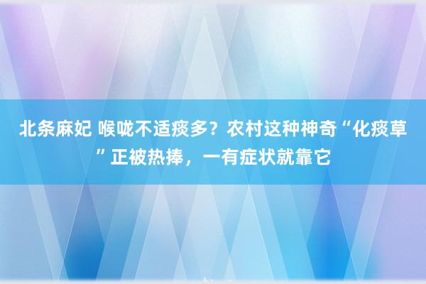 北条麻妃 喉咙不适痰多？农村这种神奇“化痰草”正被热捧，一有症状就靠它