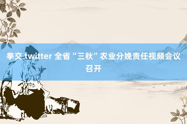 拳交 twitter 全省“三秋”农业分娩责任视频会议召开