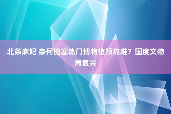 北条麻妃 奈何搪塞热门博物馆预约难？国度文物局复兴