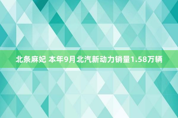 北条麻妃 本年9月北汽新动力销量1.58万辆