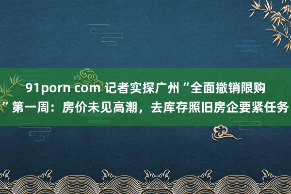 91porn com 记者实探广州“全面撤销限购”第一周：房价未见高潮，去库存照旧房企要紧任务