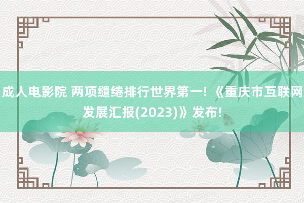 成人电影院 两项缱绻排行世界第一! 《重庆市互联网发展汇报(2023)》发布!