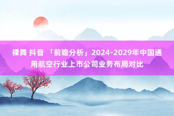 裸舞 抖音 「前瞻分析」2024-2029年中国通用航空行业上市公司业务布局对比