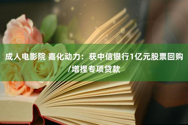 成人电影院 嘉化动力：获中信银行1亿元股票回购/增捏专项贷款