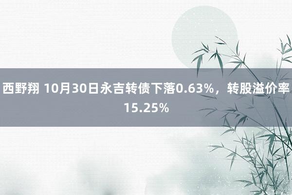 西野翔 10月30日永吉转债下落0.63%，转股溢价率15.25%