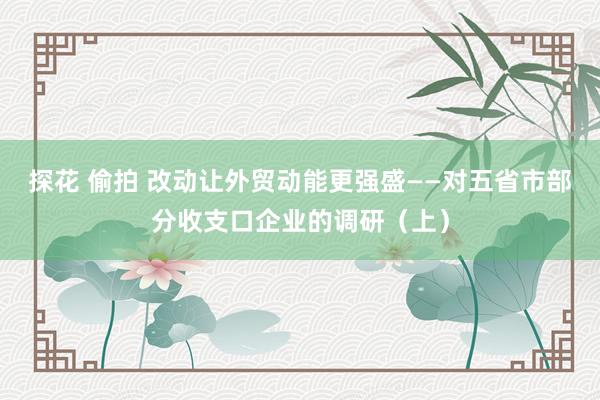 探花 偷拍 改动让外贸动能更强盛——对五省市部分收支口企业的调研（上）