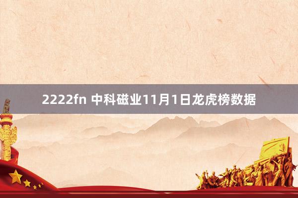 2222fn 中科磁业11月1日龙虎榜数据