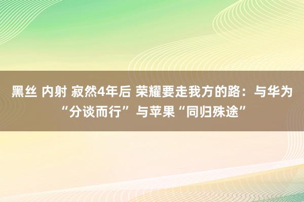 黑丝 内射 寂然4年后 荣耀要走我方的路：与华为“分谈而行” 与苹果“同归殊途”