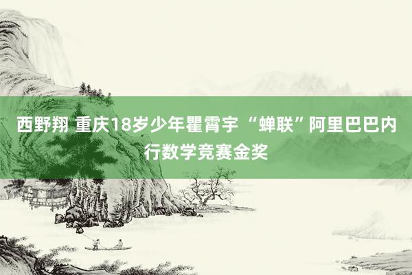 西野翔 重庆18岁少年瞿霄宇 “蝉联”阿里巴巴内行数学竞赛金奖