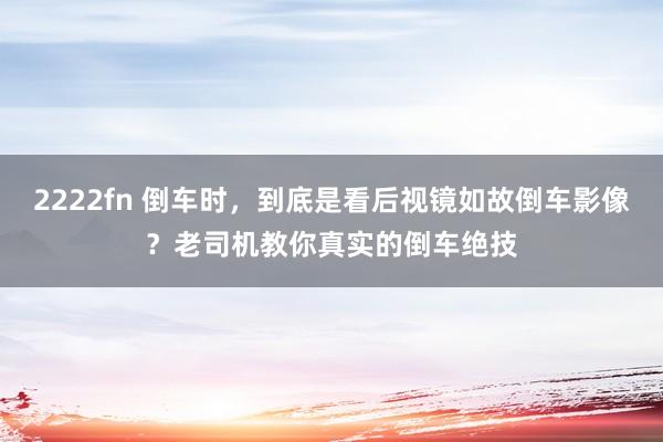 2222fn 倒车时，到底是看后视镜如故倒车影像？老司机教你真实的倒车绝技