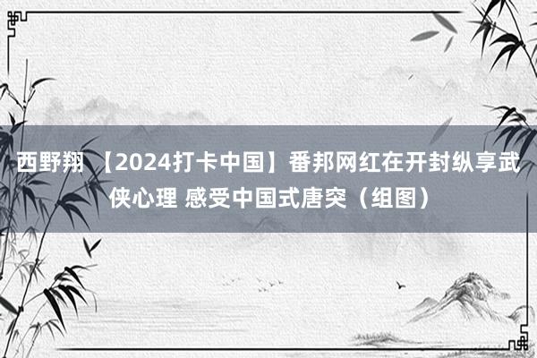 西野翔 【2024打卡中国】番邦网红在开封纵享武侠心理 感受中国式唐突（组图）