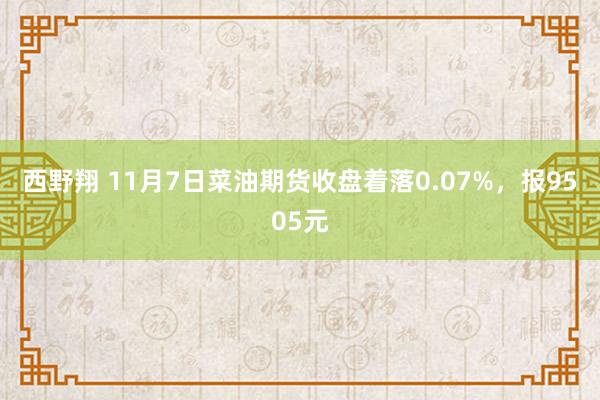 西野翔 11月7日菜油期货收盘着落0.07%，报9505元