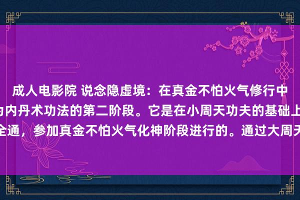 成人电影院 说念隐虚境：在真金不怕火气修行中有“大周天”一词，此为内丹术功法的第二阶段。它是在小周天功夫的基础上，即得大药后，关塞全通，参加真金不怕火气化神阶段进行的。通过大周天修皆，哄骗入定之力，使神良善密切归并，相抱相融...