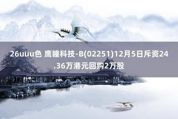 26uuu色 鹰瞳科技-B(02251)12月5日斥资24.36万港元回购2万股