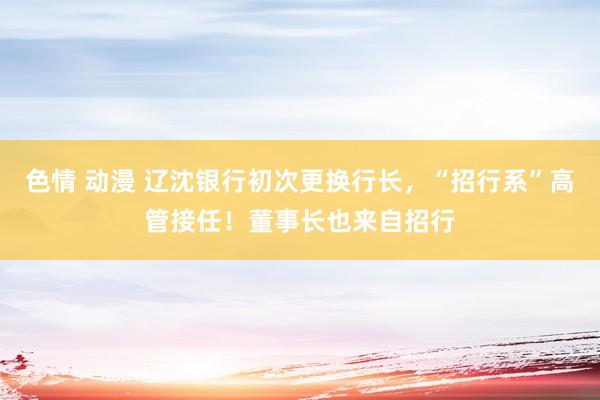 色情 动漫 辽沈银行初次更换行长，“招行系”高管接任！董事长也来自招行