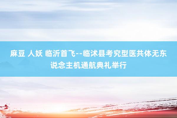 麻豆 人妖 临沂首飞--临沭县考究型医共体无东说念主机通航典礼举行