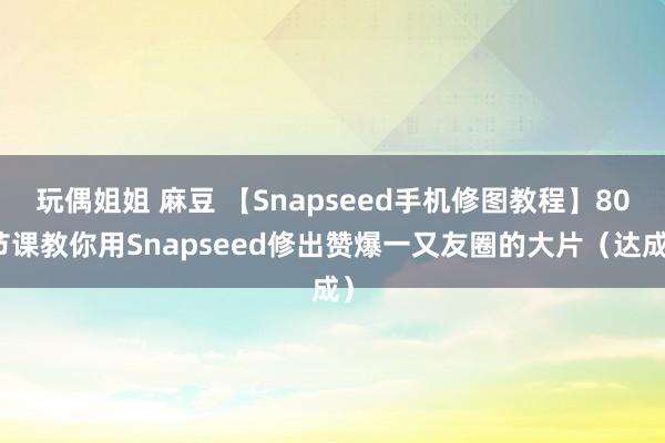 玩偶姐姐 麻豆 【Snapseed手机修图教程】80节课教你用Snapseed修出赞爆一又友圈的大片（达成）