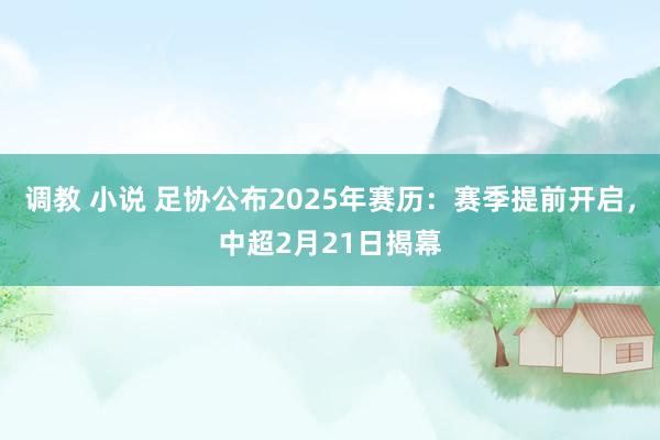 调教 小说 足协公布2025年赛历：赛季提前开启，中超2月21日揭幕