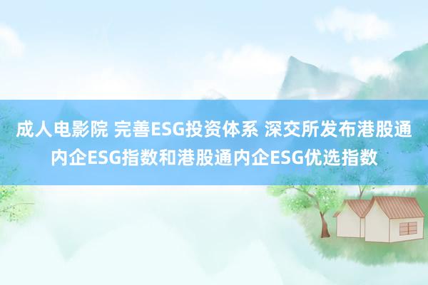 成人电影院 完善ESG投资体系 深交所发布港股通内企ESG指数和港股通内企ESG优选指数