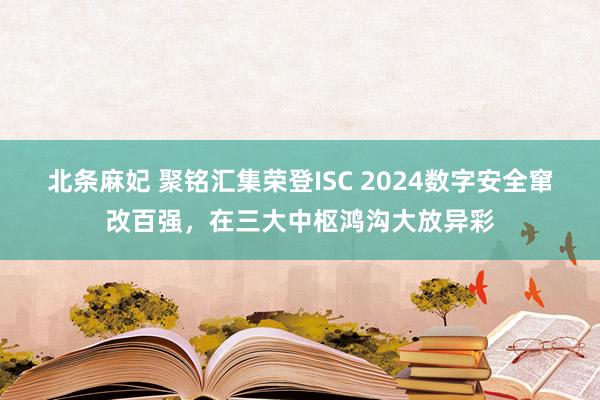 北条麻妃 聚铭汇集荣登ISC 2024数字安全窜改百强，在三大中枢鸿沟大放异彩