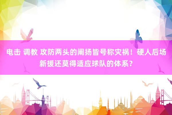 电击 调教 攻防两头的阐扬皆号称灾祸！硬人后场新援还莫得适应球队的体系？