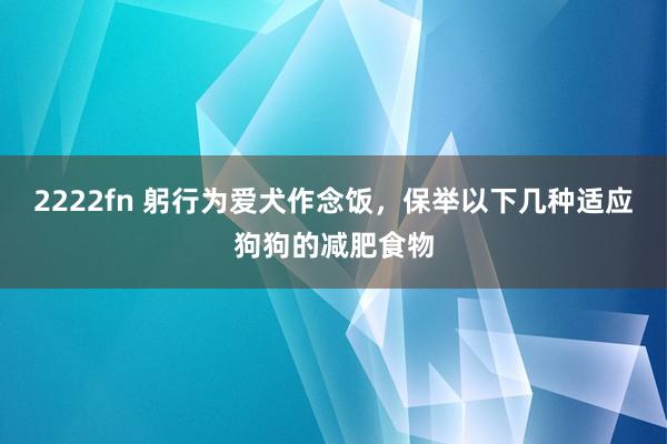 2222fn 躬行为爱犬作念饭，保举以下几种适应狗狗的减肥食物