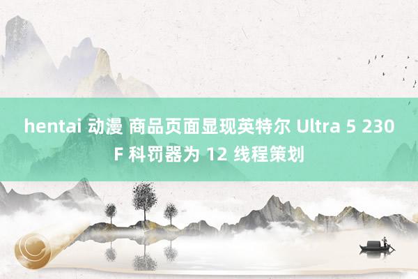 hentai 动漫 商品页面显现英特尔 Ultra 5 230F 科罚器为 12 线程策划