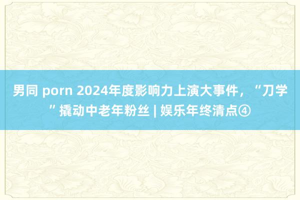 男同 porn 2024年度影响力上演大事件，“刀学”撬动中老年粉丝 | 娱乐年终清点④